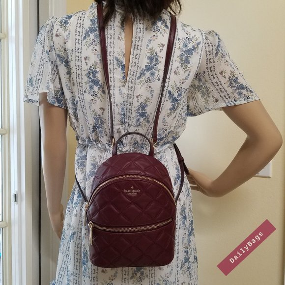 CHERRYWOOD MINI CONVERTIBLE BACKPACK KATE SPADE LEATHER MAROON BURGUNDY main image 9